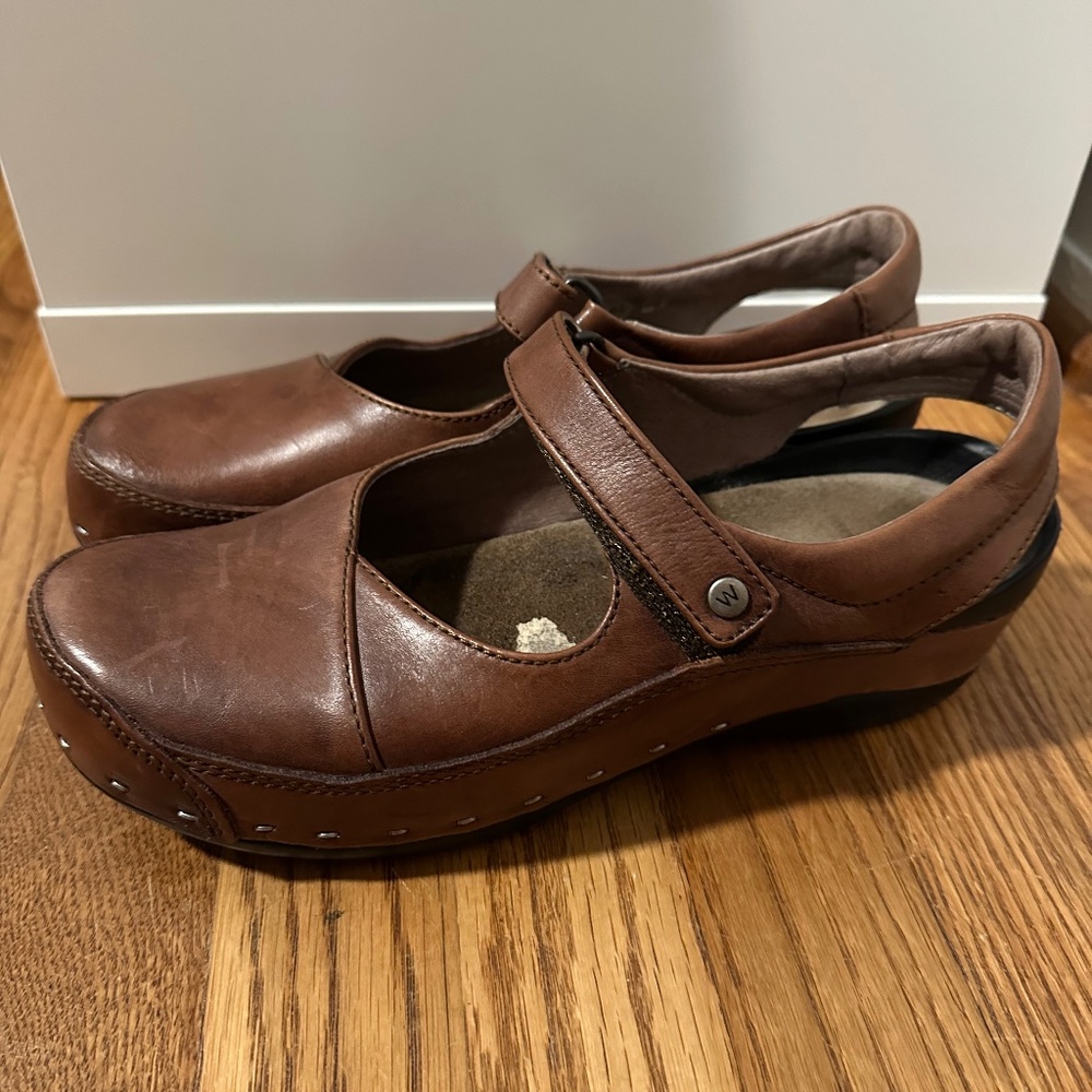 Wolky brown leather Mary Jane style shoes, EU size 41 (US size 9.5)